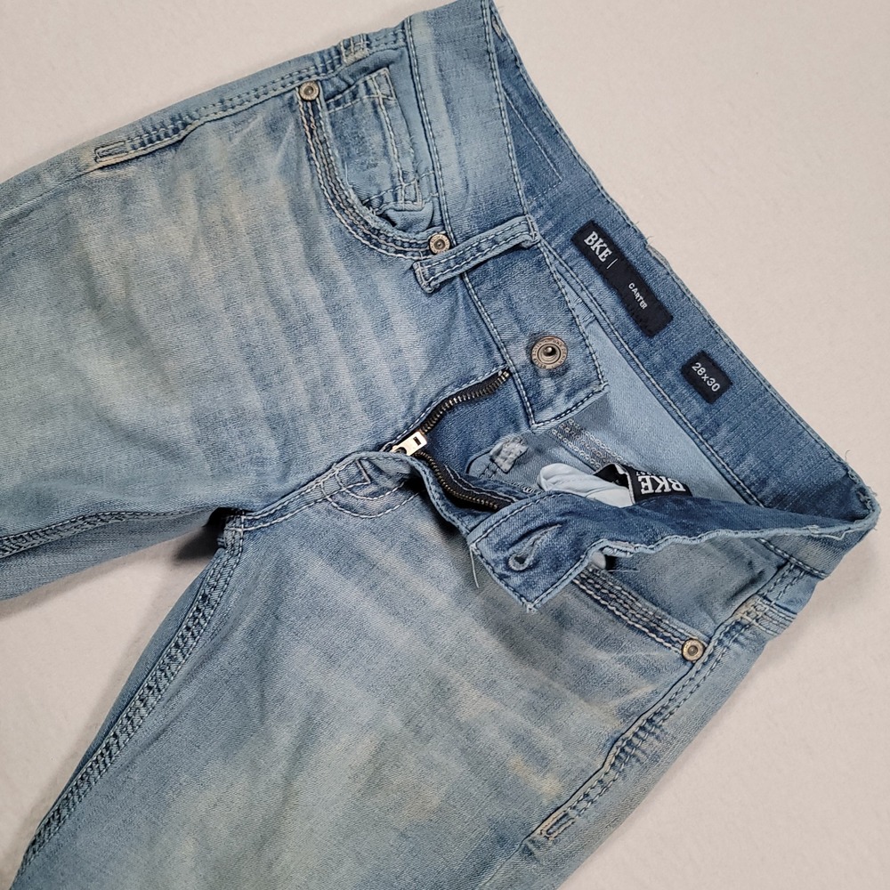 BKE Carter Jeans Mens 28x30 Light Wash Straight Stretch Denim ABS20247S Casual